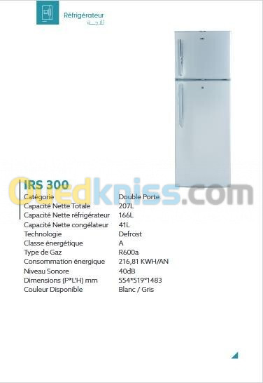 PROMOTION REFRIGERATEUR IRIS