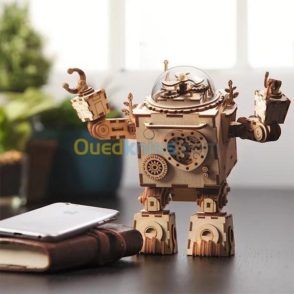 Robotime PUZZLE 3D en bois Robot boite a musique