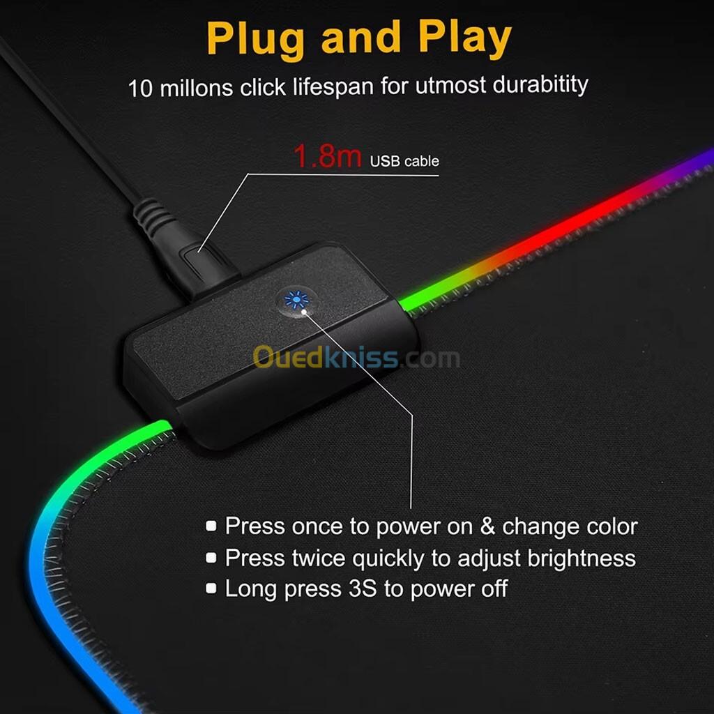 Tapis de souris de jeu RGB Mac tech