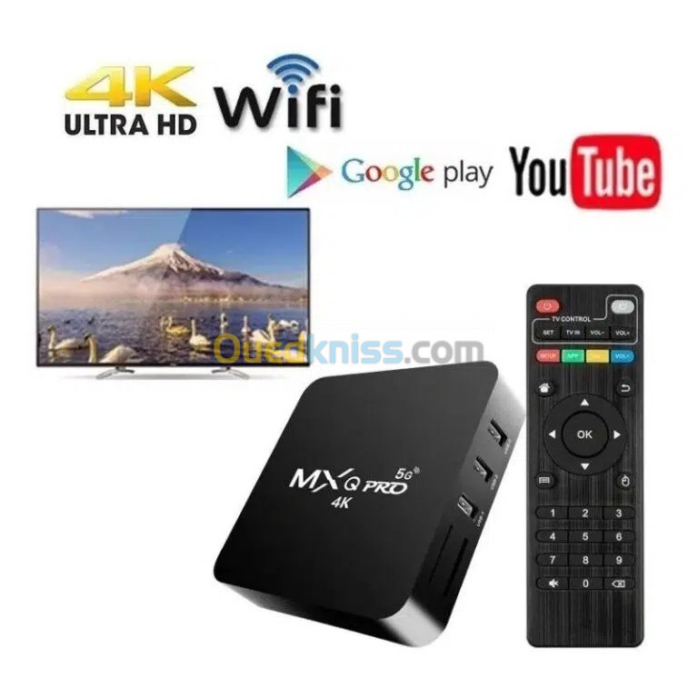 Smart TV box Android 4K 5Ghz V11,1 Dernier Version 8GB 128GB et 4GB 64GB 