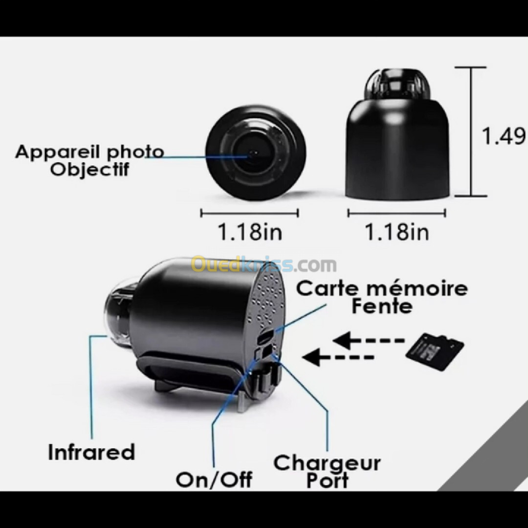 Mini caméra de surveillance Wifi 1080P HD-كاميرا مراقبة صغيرة Wifi 1080P HD