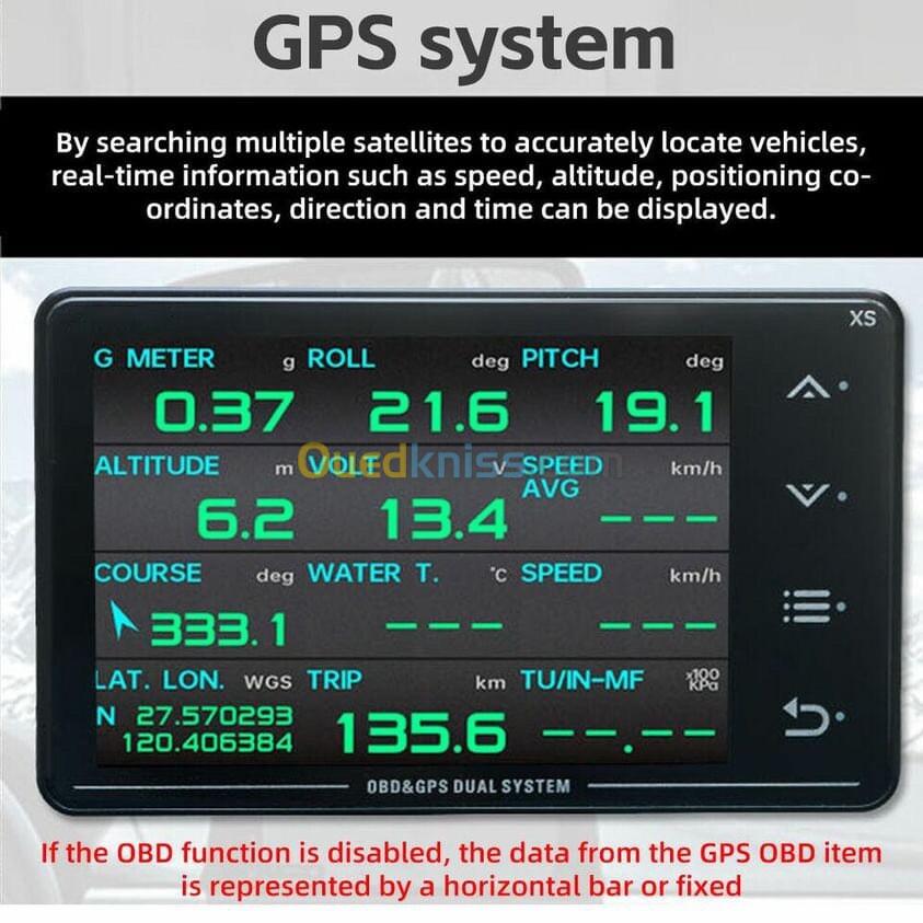 LCD multifonction pour automobile,température d'eau et de l'huile,turbo,valeur G, gyroscope,OBD2,GPS