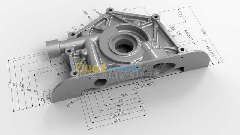 Conception dessin industriel fabrication mécanique plan 2D 3D Etude رسم صناعي ميكانيكي  Solidworks 