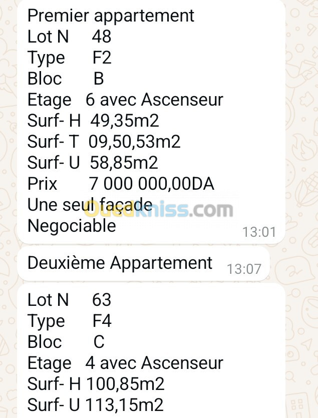 Vente Appartement Béjaïa Bejaia