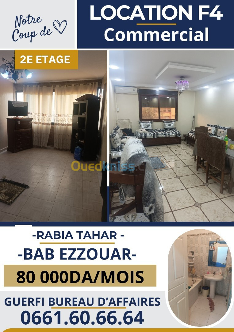 Location Appartement F4 Alger Bab ezzouar