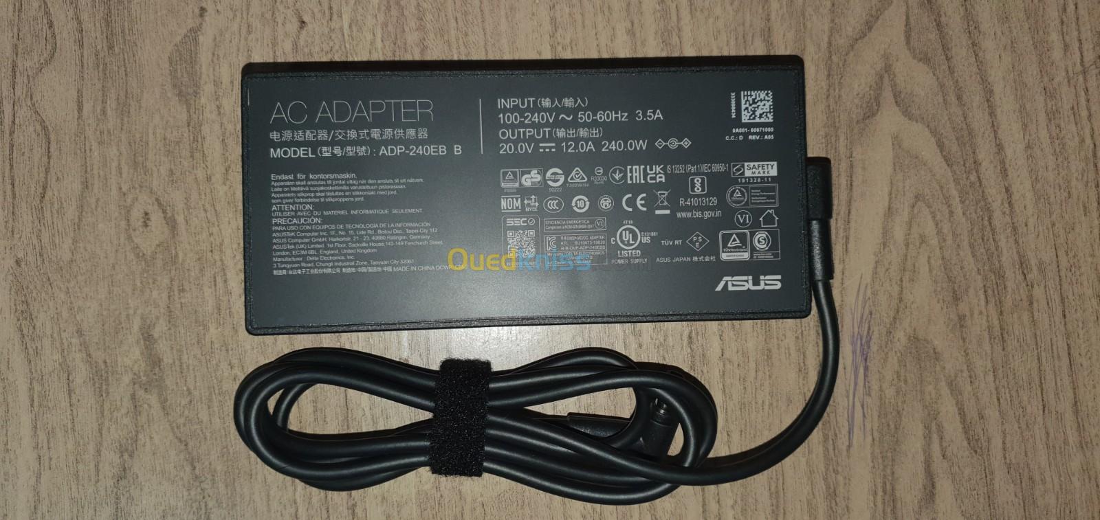 Chargeur original ASUS TUF 240W, 12A, 20V, neuf jamais utilisé 