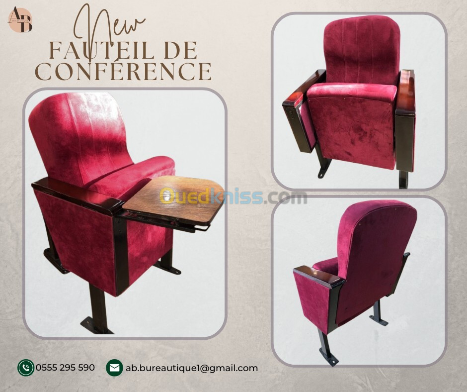 Nouveaux fauteuils de conférence - Design élégant et confort optimal - (rouge, beige, bleu)