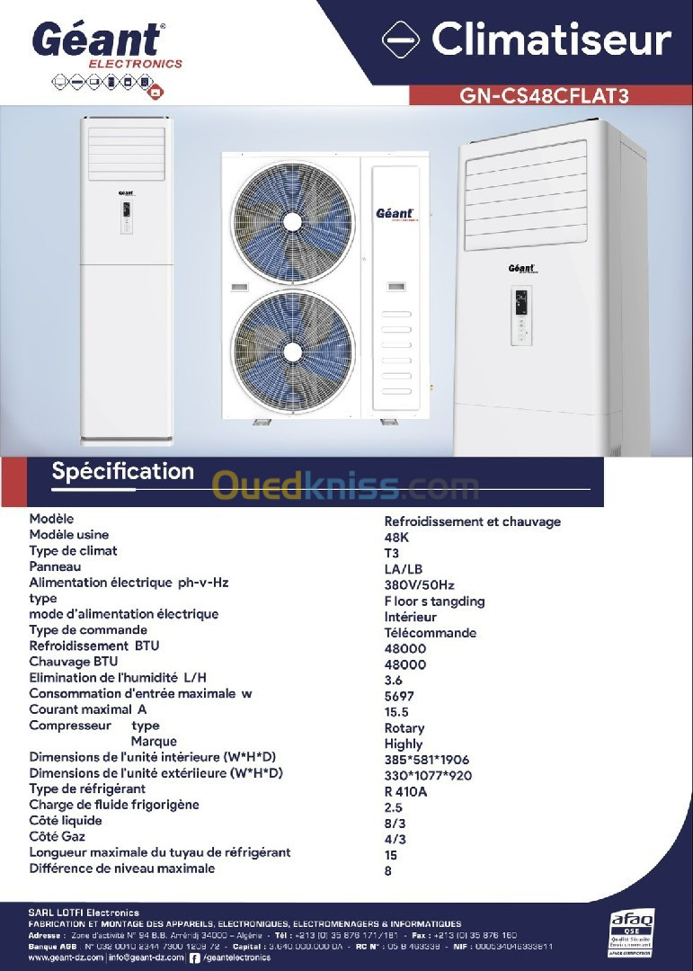 Promotion armoire géant  60000 btu