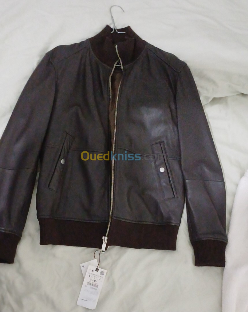 Veste zara cuire pour homme