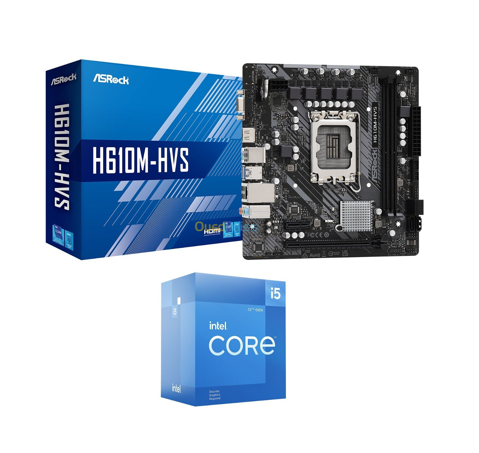  Asrock H610M-HVS + Intel I5 12400F Box