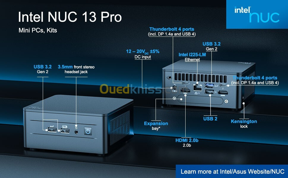 Intel NUC 13 Pro NUC13ANHi5 I5 13eme 16/512GB