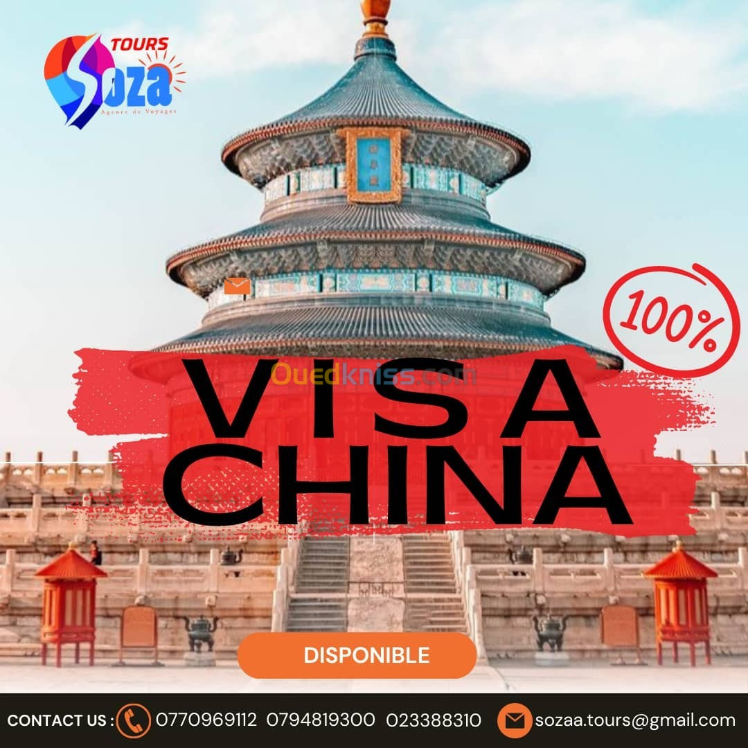 PROMO Visa chine 100% 