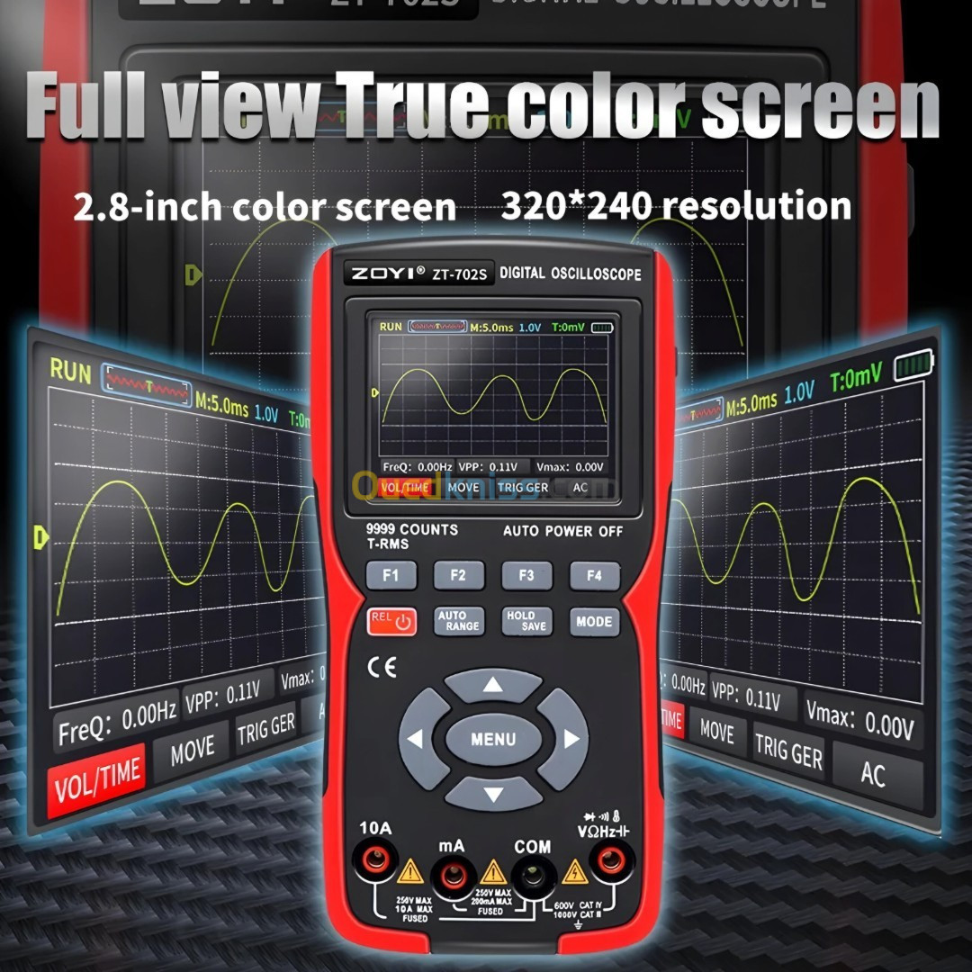 Multimètre d'oscilloscope numérique 2 en 1 ZT-702S Taux d'échantillonnage en temps réel