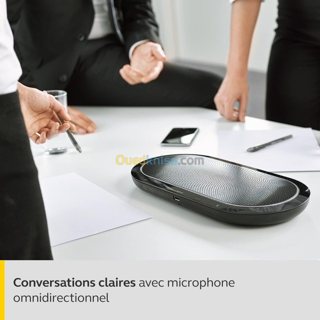 Jabra Speak 810 Enceinte d'Audioconférence Bluetooth, USB et Jack 3.5, jusqu'à 10 personnes.