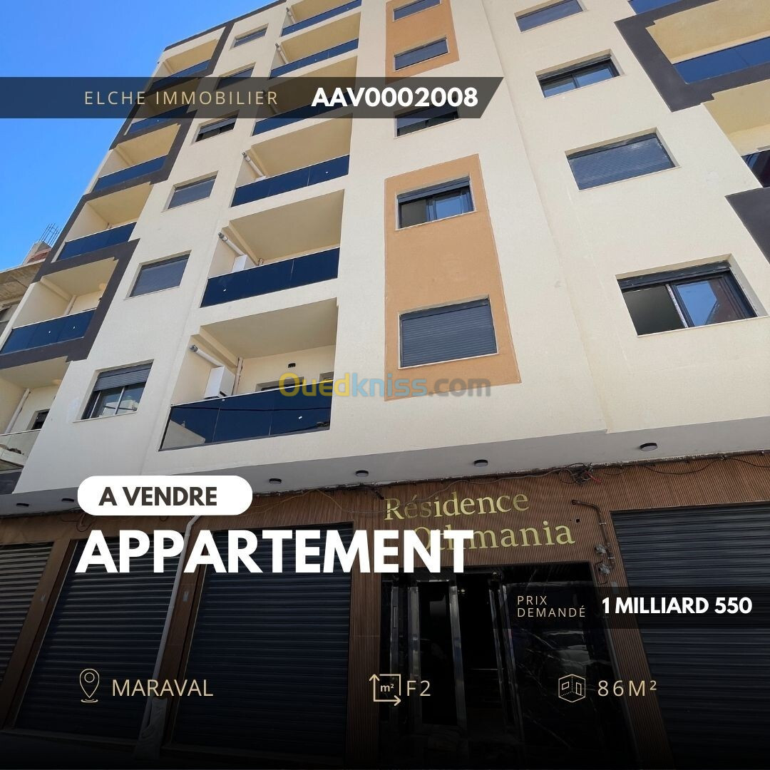 Vente Appartement F2 Oran Oran