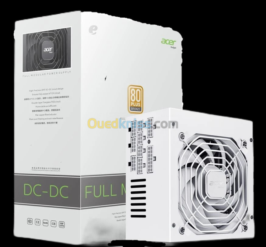 ALIMENTATION ACER AC-650W +80 BRONZE WHITE-BLACK