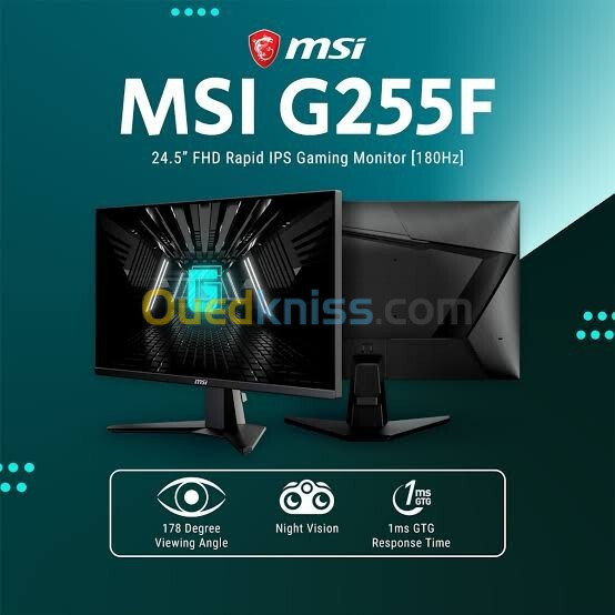 ECRAN MSI G255F 180HZ FAST IPS 24.5" 1MS GTG