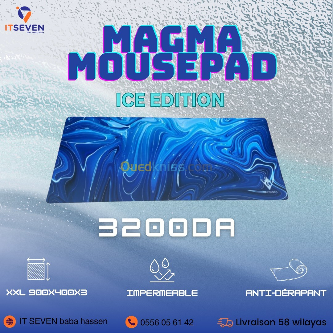 MousePad XXL Ice edition 900x400x3 impermeable