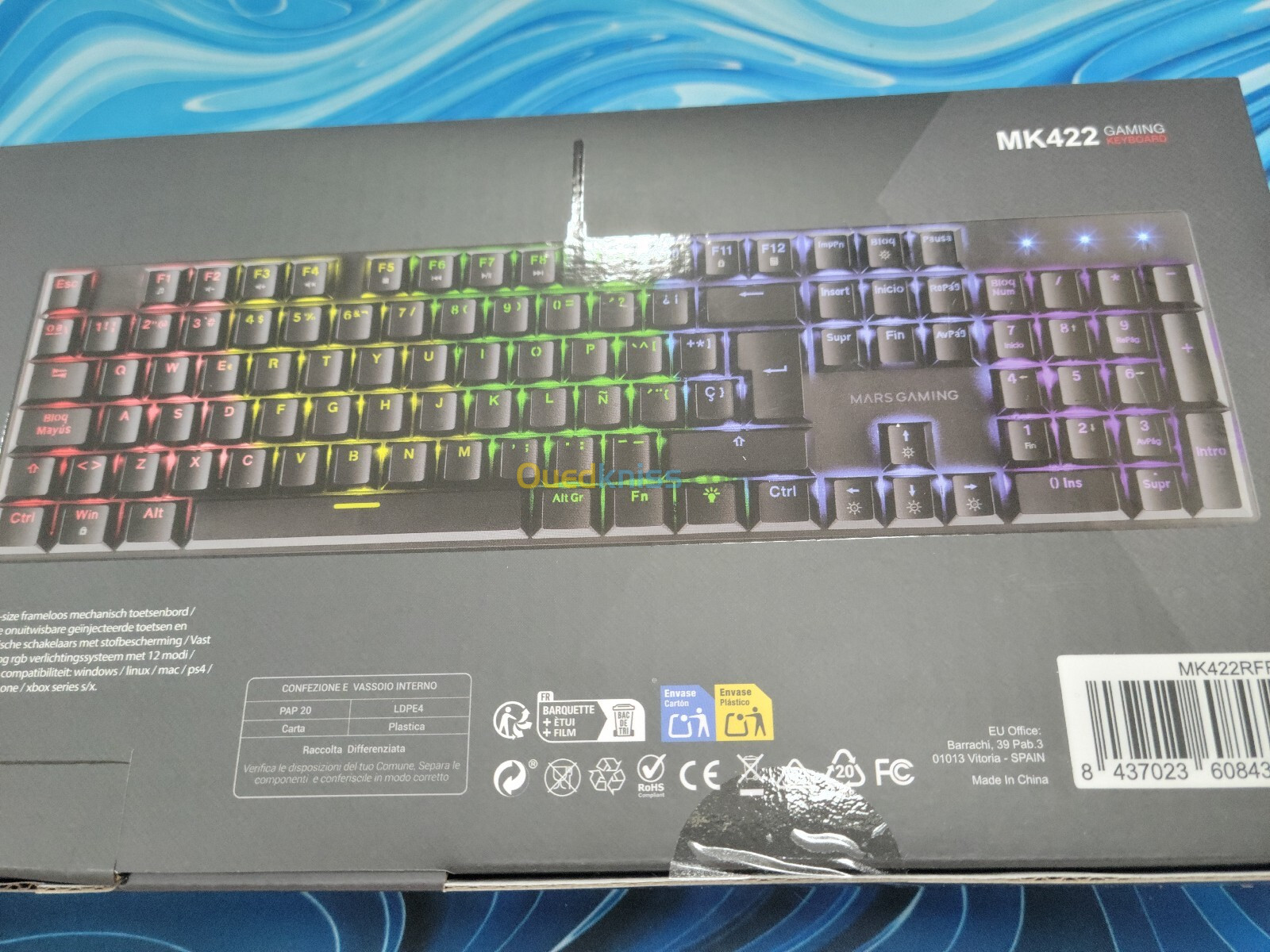 CLAVIER MECHANIC RED SWITCH 100% BLACK MARS GAMING