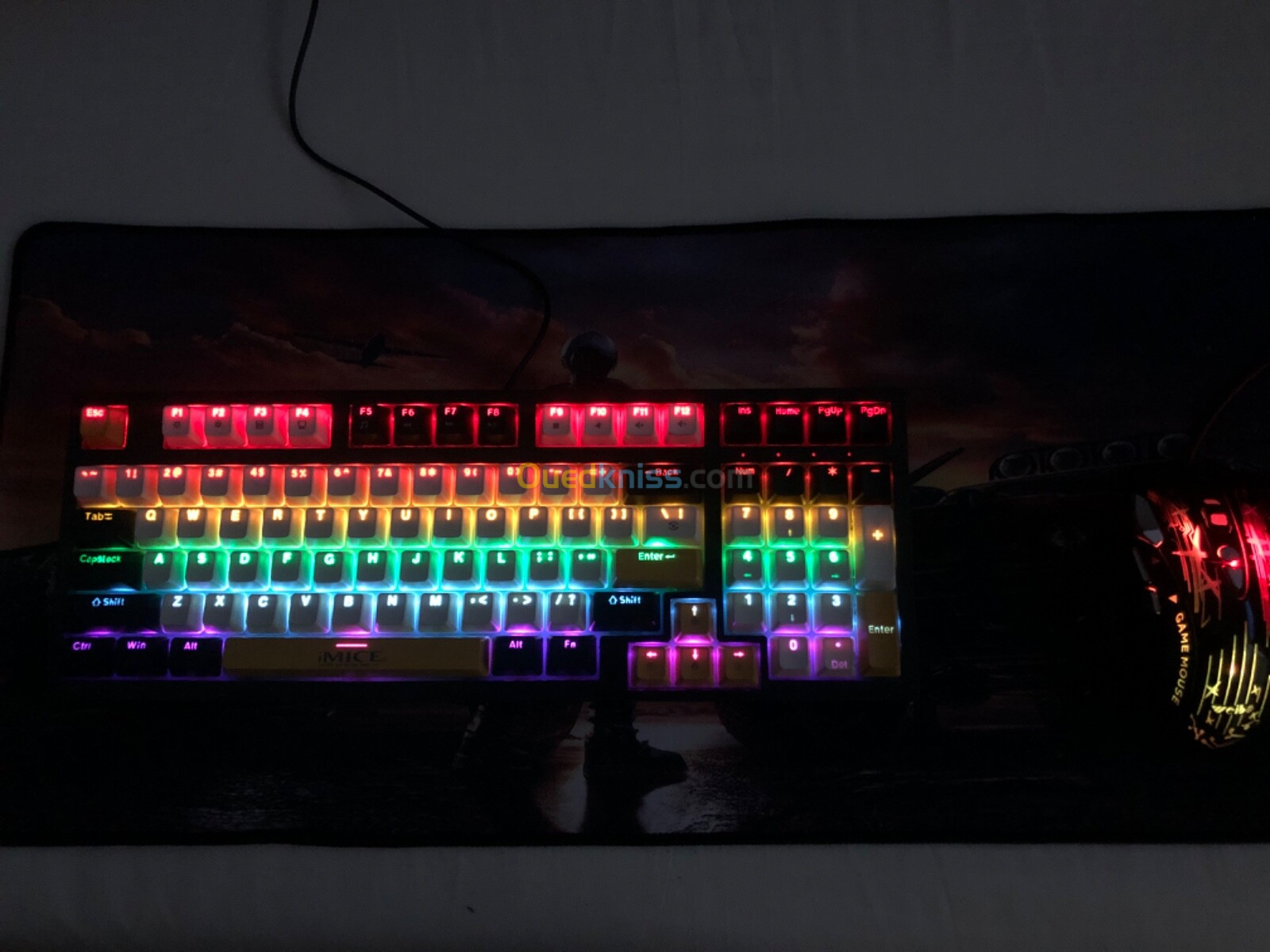 Clavier souris gamer + un tapis de souris 