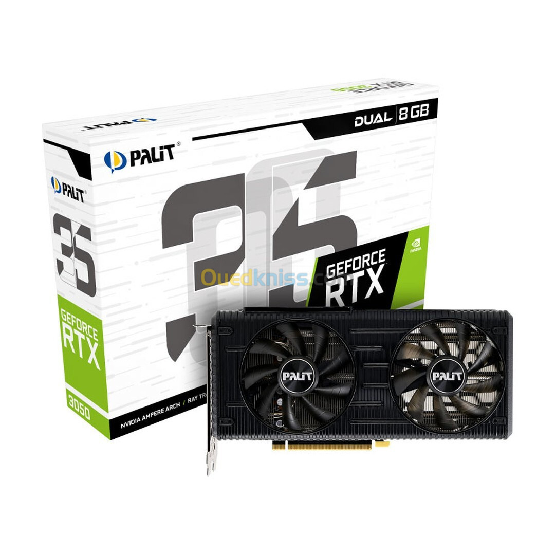 CARTE GRAPHIQUE Palit GeForce RTX 3050 Dual (LHR) 8 Go GDDR6 - HDMI/Tri DisplayPort - PCI Express 