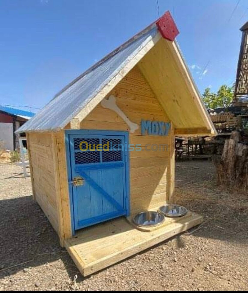 Niche de chien Terrasse et auvent en HIVER