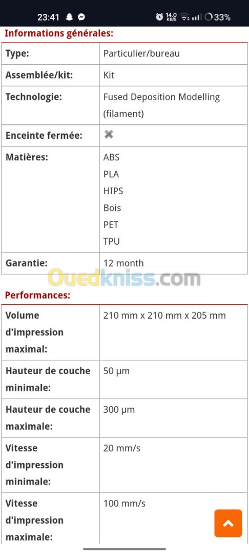 Imprimante 3D anycubic i3 méga 