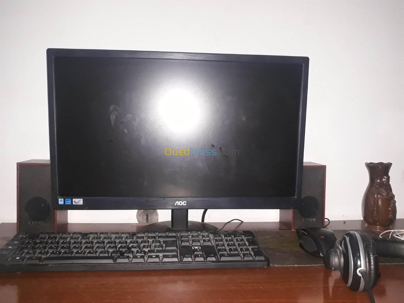 Pc a vendre   ecran AOC 22 pouce  i3 /8Gb RAM / gt 1030  / 500 Gb / souris / clavier  