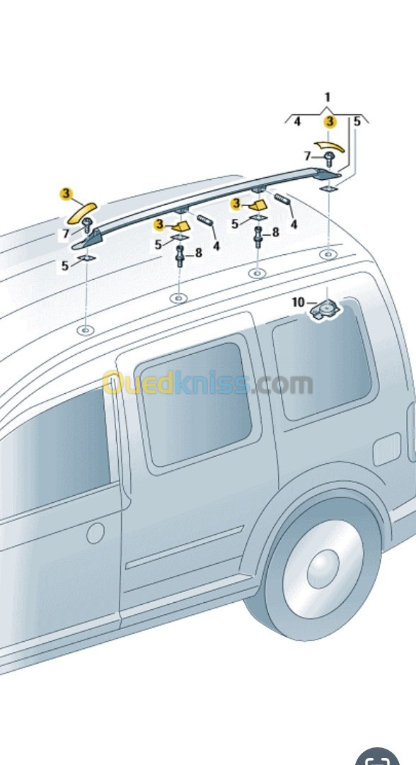 Cache de barre de toit. Volkswagen caddy