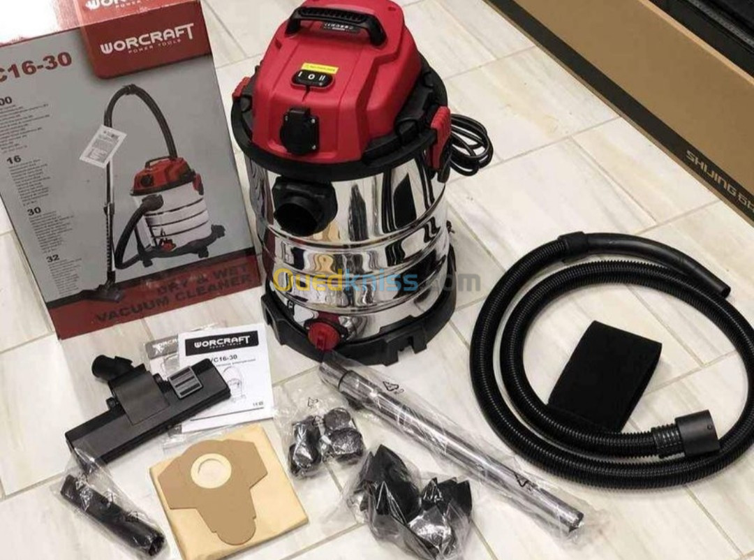 Aspirateur Électrique Eau Et Poussière 1600W 30L WORCRAFT | VC16-30