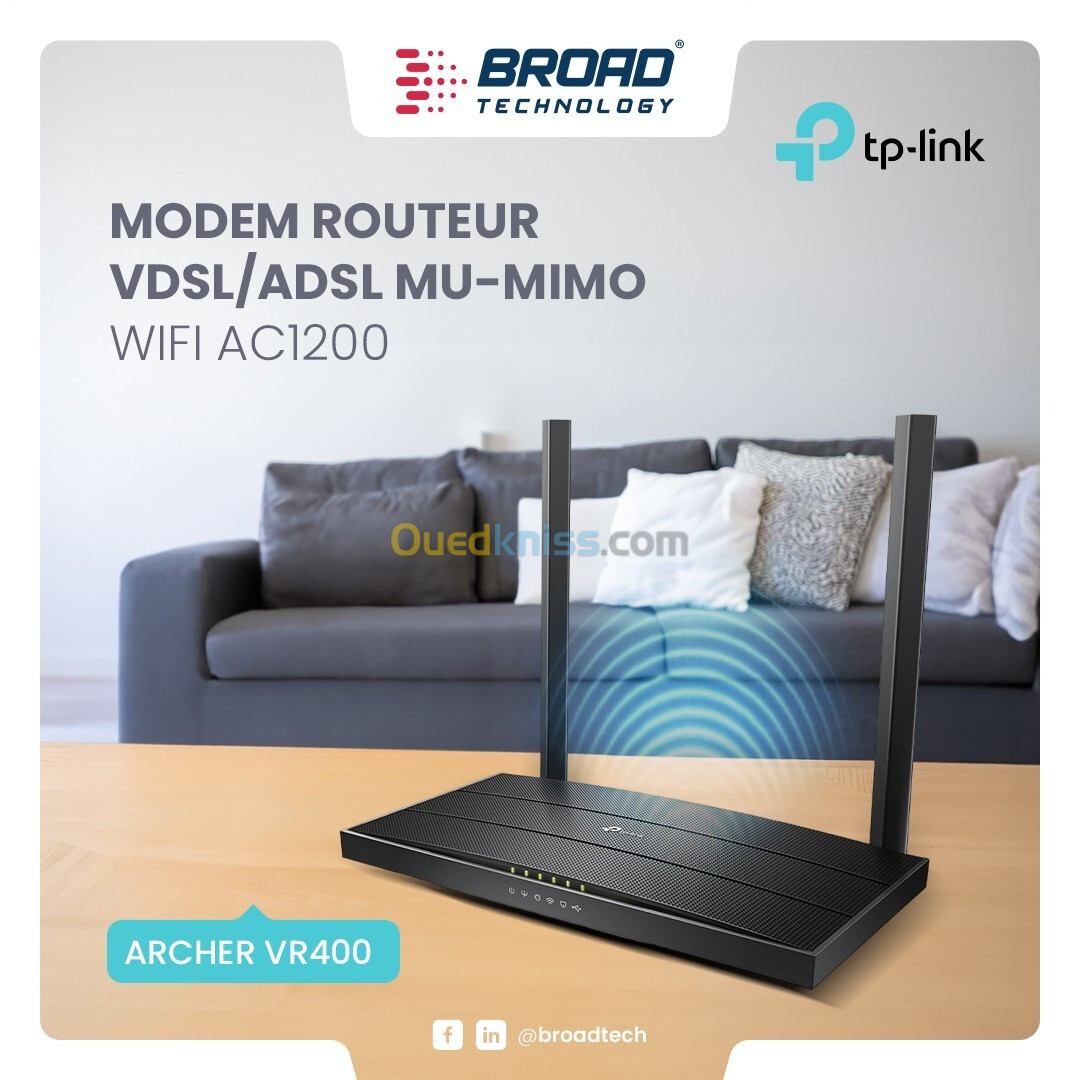 Archer VR400 TP-LINK Modem routeur VDSL/ADSL2 + Wi-Fi AC1200 V3.0