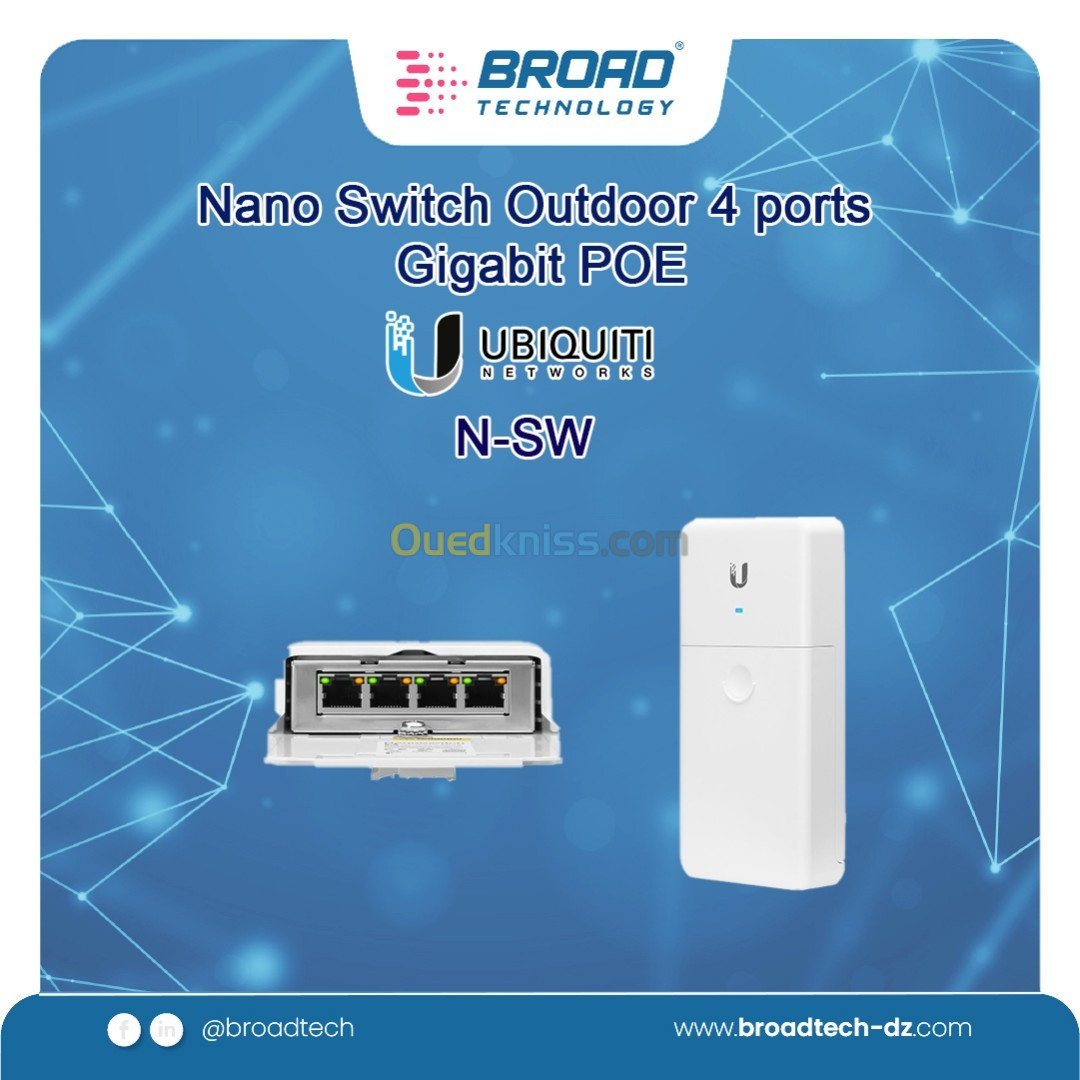  Nano Switch Outdoor 4 ports Gigabit POE Réf:N-SW UBIQUITI 