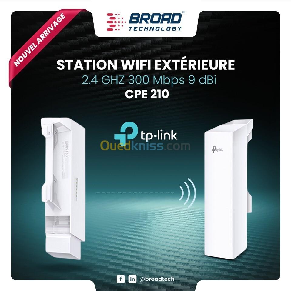 CPE 210 TP-LINK Station CPE WiFi Extérieure 2.4 GHz 300 Mbps 9 dBi  