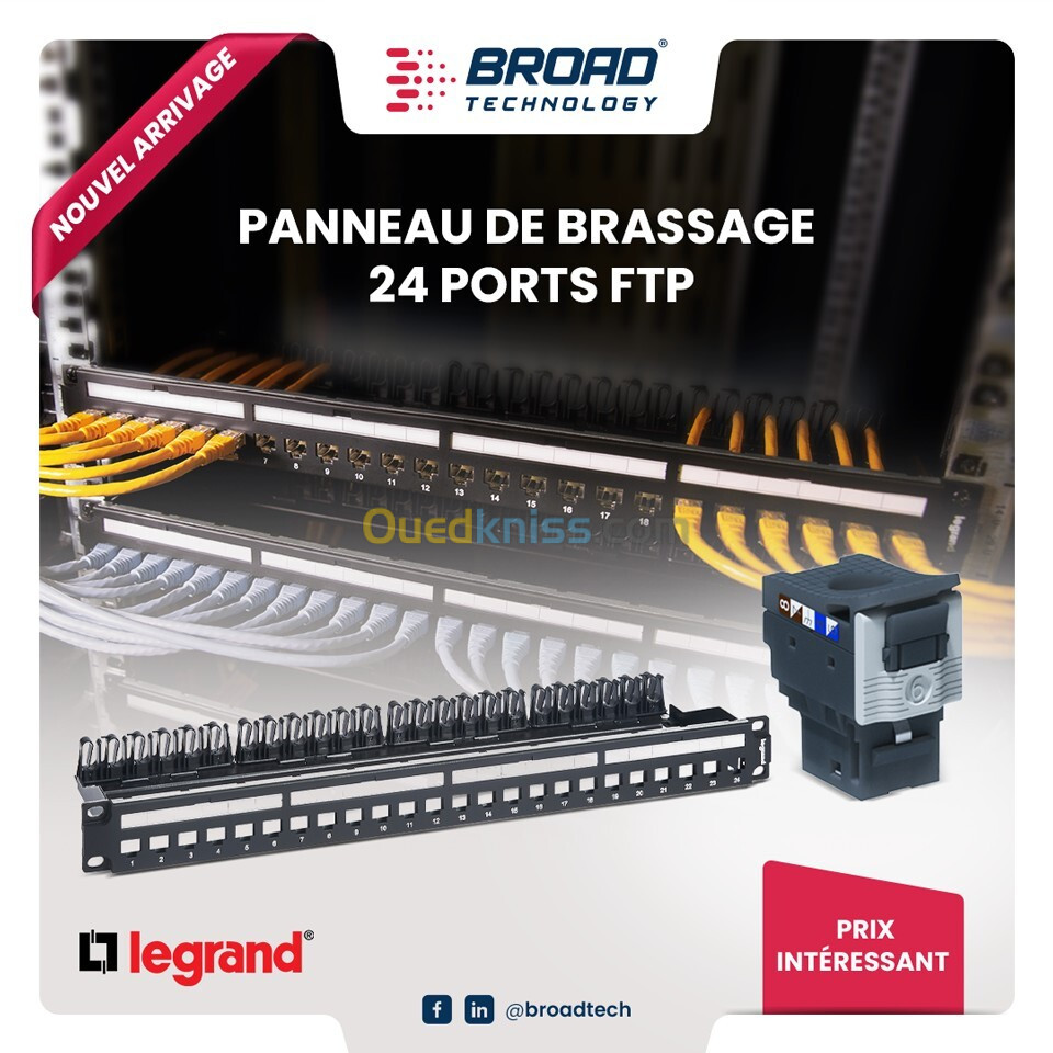 Panneau de brassage 24 PORTS FTP LEG 632850 LEGRAND 