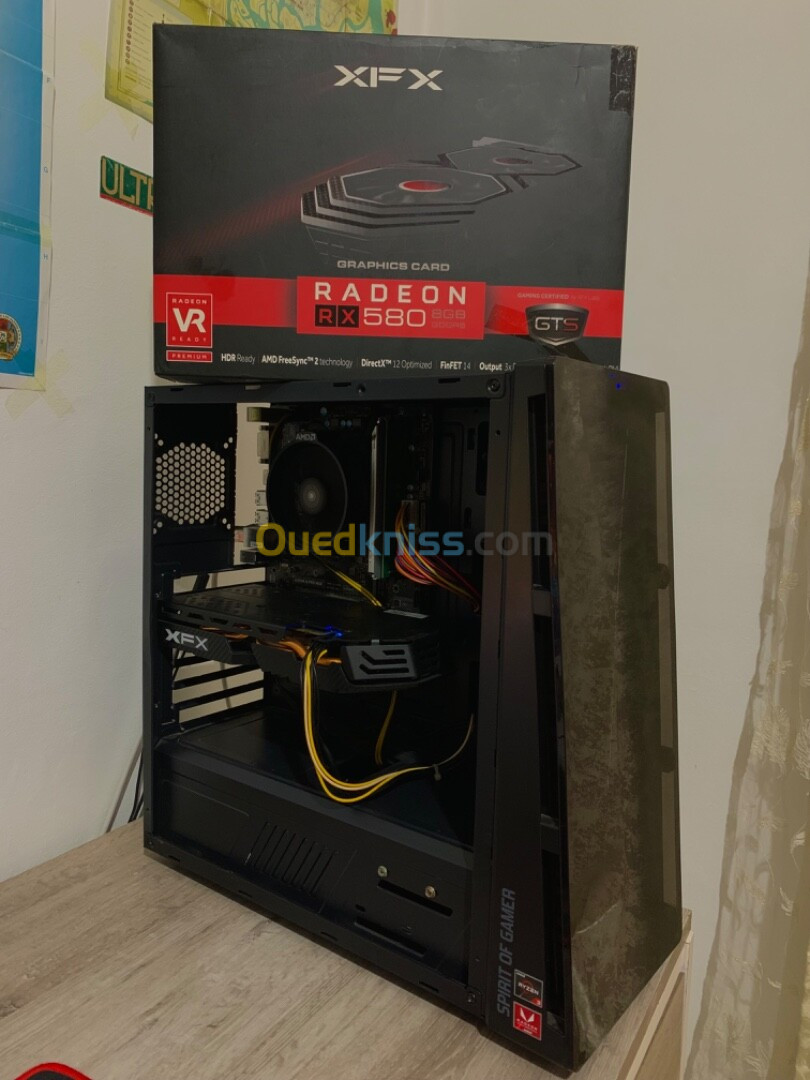 Unité gaming marche bien machalah  Rx 580 8Gb vram