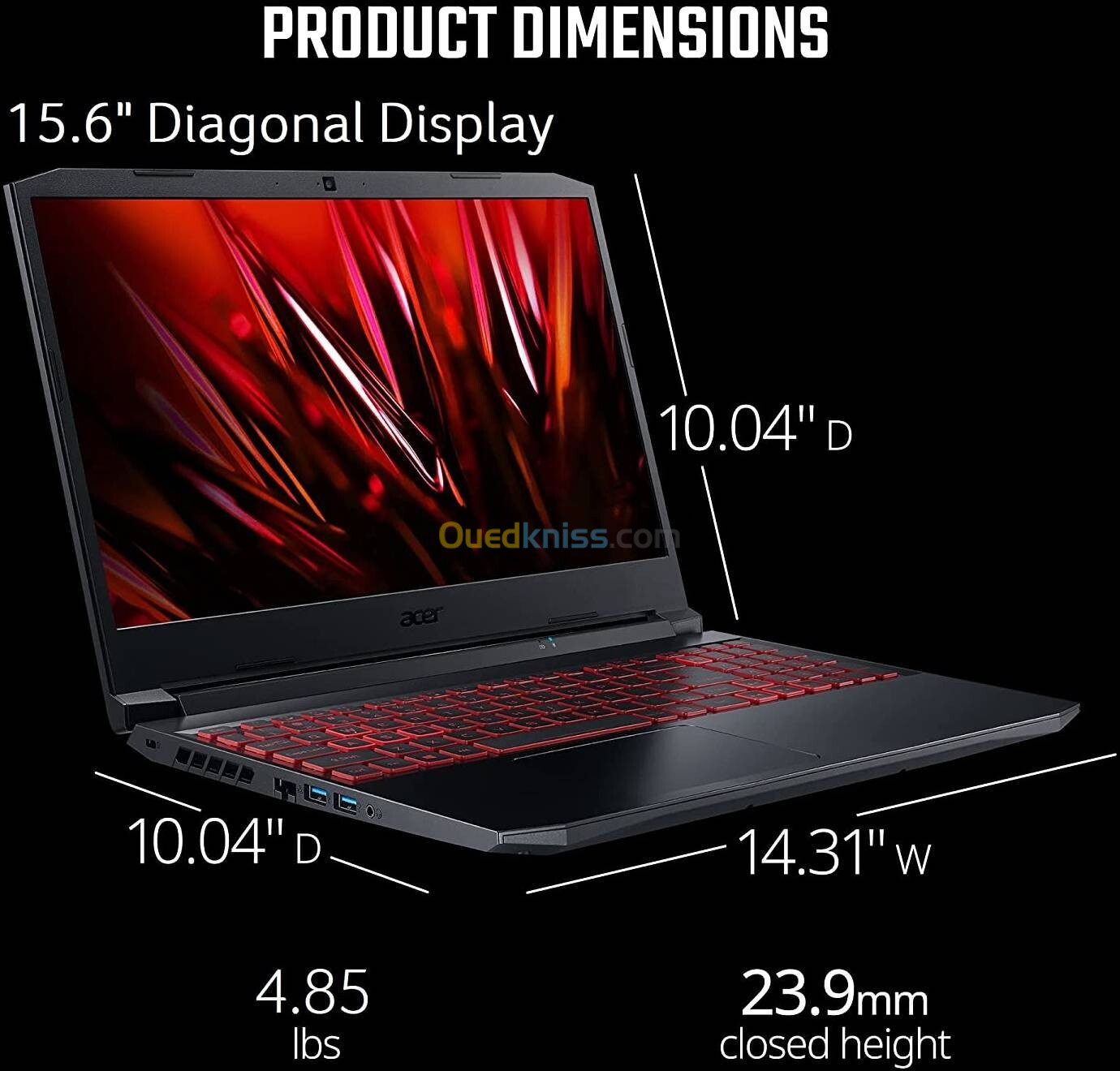 ACER NITRO 5, i7-11800H, 16GB, 1500GB SSD nVme, RTX3050Ti 4GB, 15" FHD 144Hz, AVEC EMBALLAGE