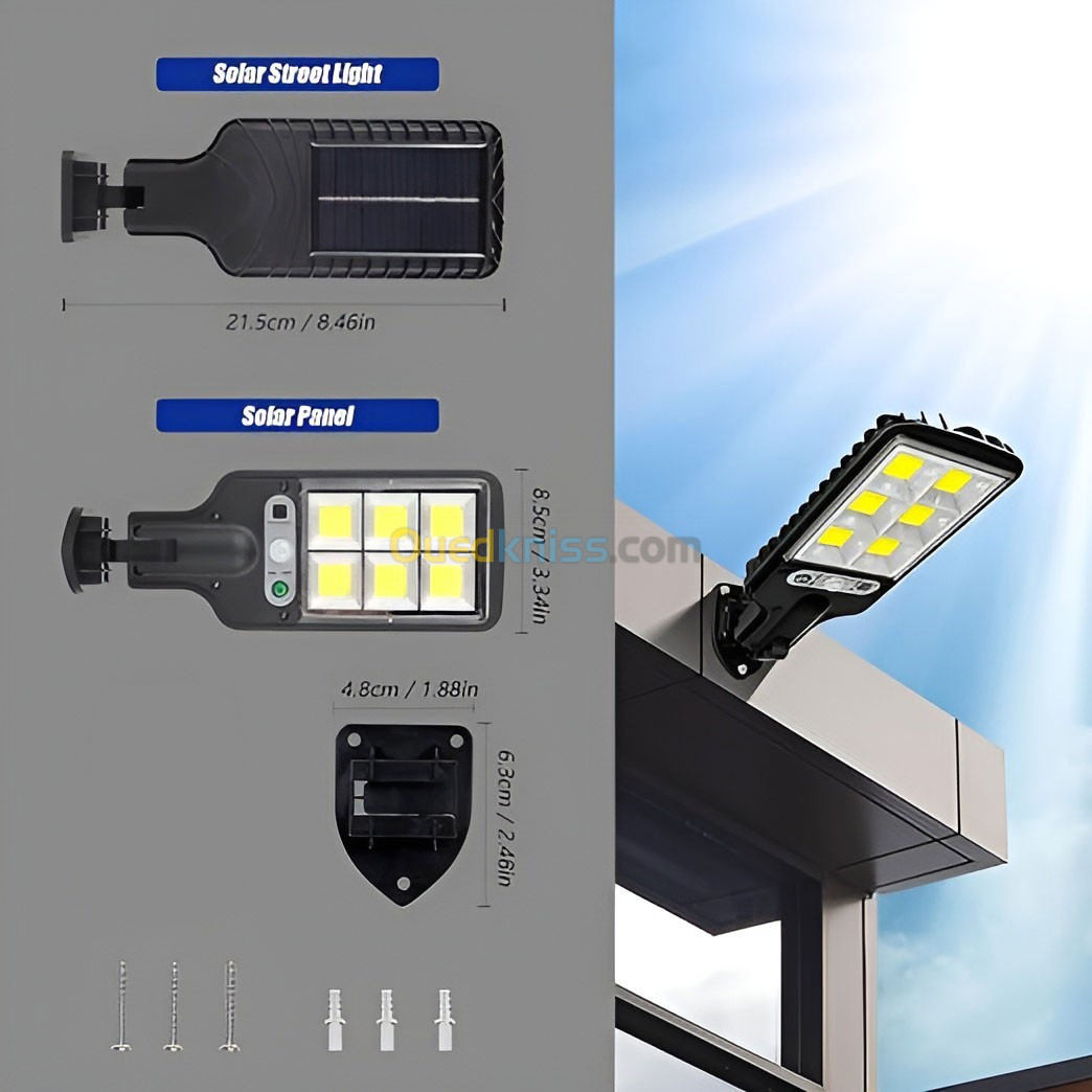 Lampe solaire d'extérieur avec 3 modes d'éclairage Étanche avec Détecteur de Mouvement