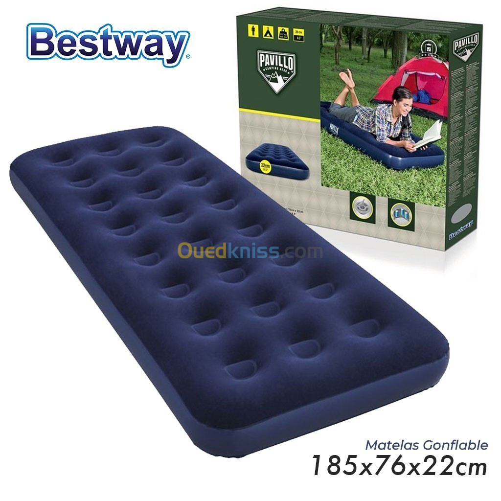 Bestway Matelas Gonflable 185cm 76cm x 22cm 67000