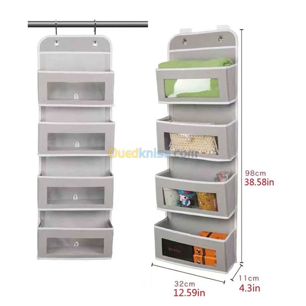 Organisateur de Rangement Polyvalent Pliable pour Porte en Tissu Doux