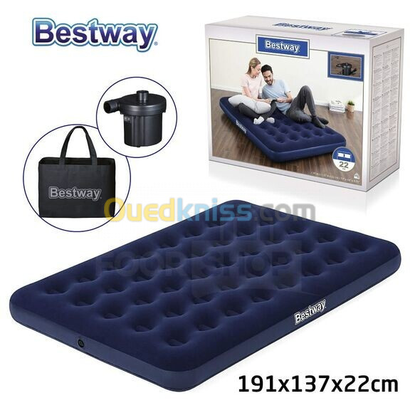 Matelas Gonflable pour 2 Personnes avec Pompe Electrique et Sac Bestway 67287