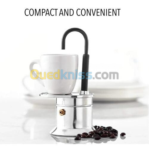 Cafetière Italienne Moka à Tube en Alliage d'Aluminium 50ml ماكينة صنع قهوة الموكا الإيطالية 