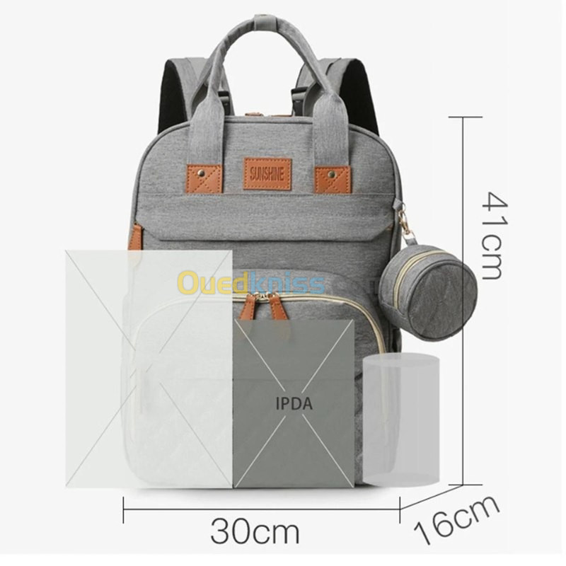 حقيبة حفاضات الرضع عالية الجودة ذات سعة كبيرة مع سرير قابل للطي - Sac A Dos Bébé Landeau