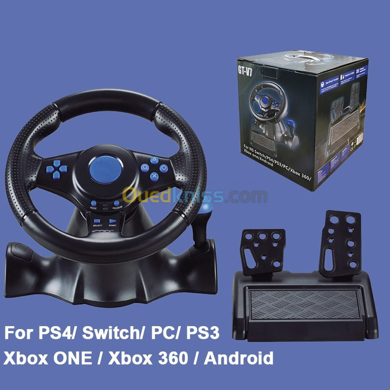  volant de jeu avec contrôleur de Vibration à 180 degrés, Compatible avec Nintendo PS2 PS3 PS4 Xbox