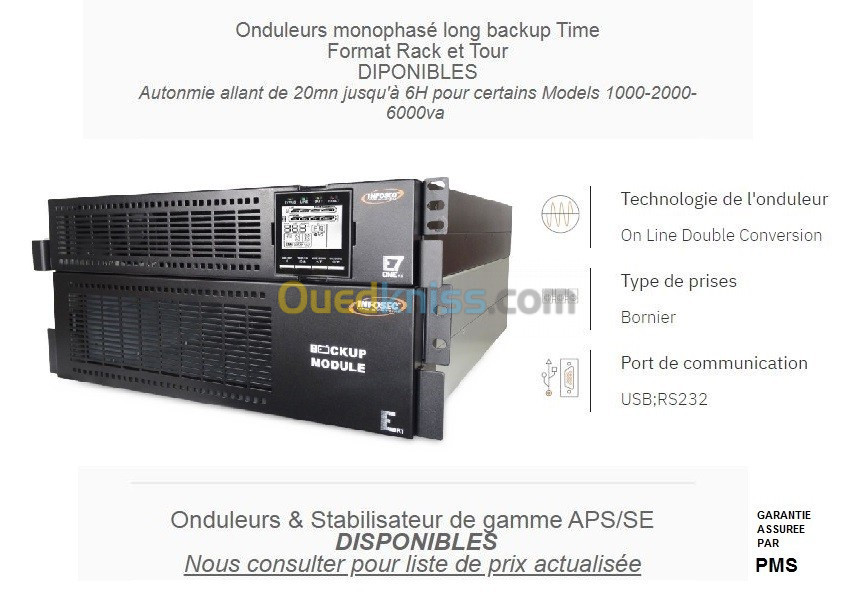 Onduleurs Rackable convertible monophasé HE