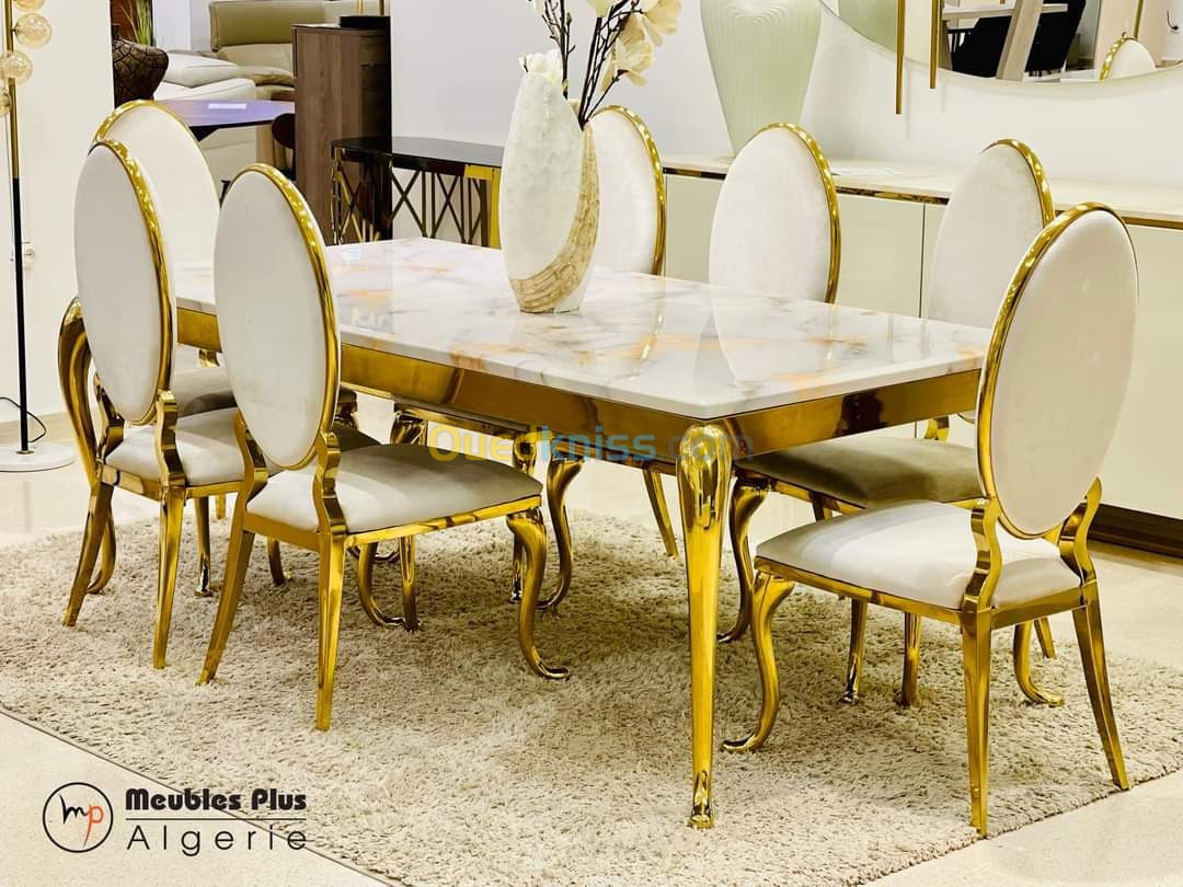 Table de salle à manger avec 8 chaises – MeublesPlus