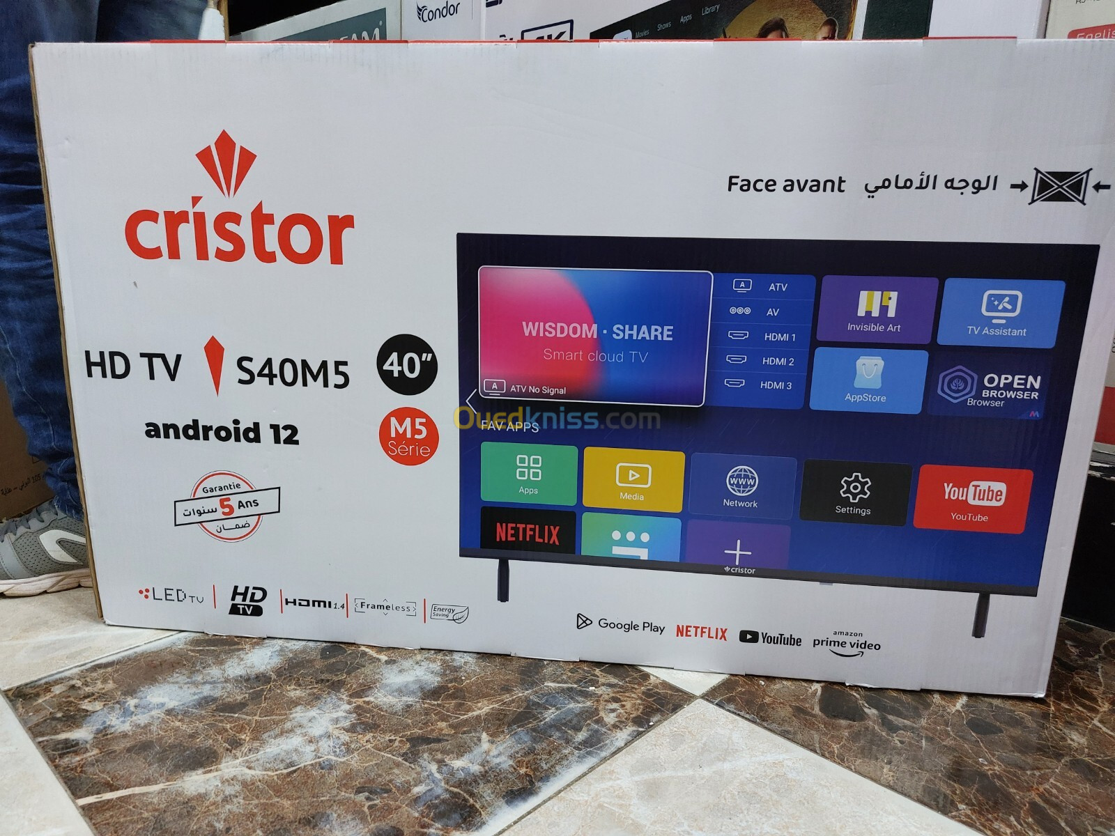 PROMOTION CHOC TV CRISTOR 40" ANDROID 12