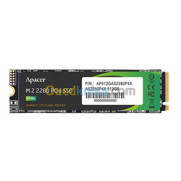  Ssd 512Gb Apacer AS2280P4X M.2-PCIe NVMe Gen3