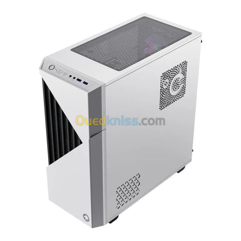 Boitier Gaming PC ATX GAMEMAX Contac Turbo ARGB COC en acier et Verre Antipoussière - Blanc/Noir