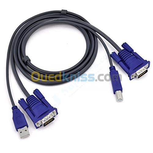 Switch KVM Commutateur Multi PC 8 Ports VGA USB 2.0 avec les cables KVM