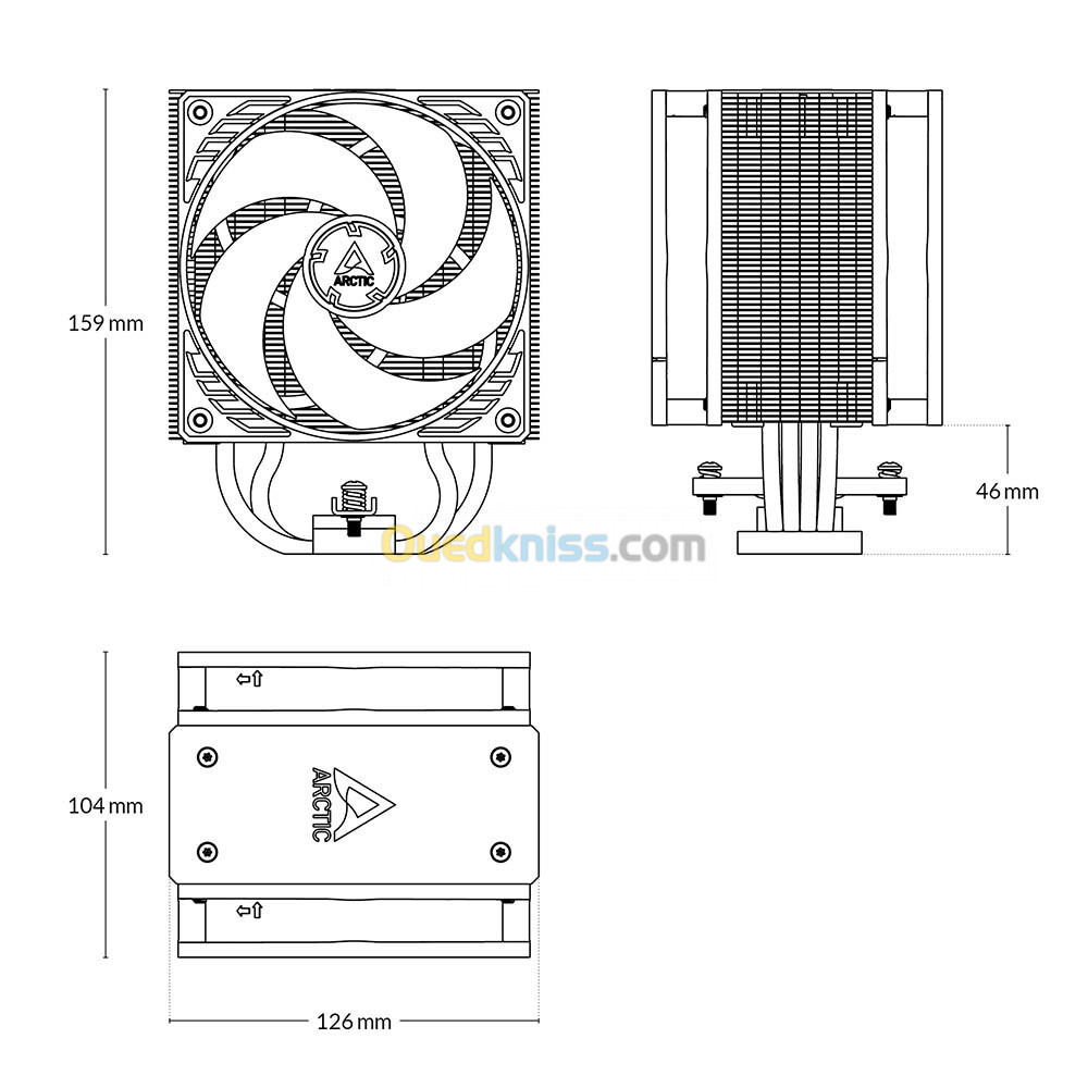 ARCTIC Freezer 36 A-RGB Ventirad Ventilateur pour Processeur Refroidisseur CPU Intel et AMD - Noir